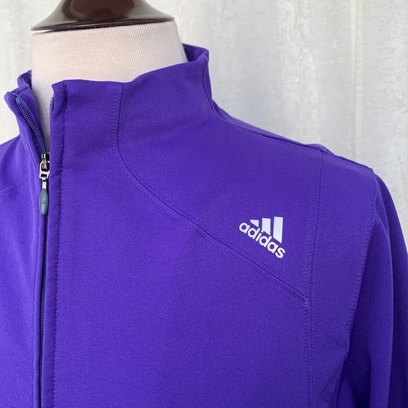 Adidas Climalite Purple Mock Neck Zip Up Training Jacket - Picture 2 of 11
